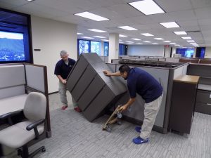 Installation of file cabinet